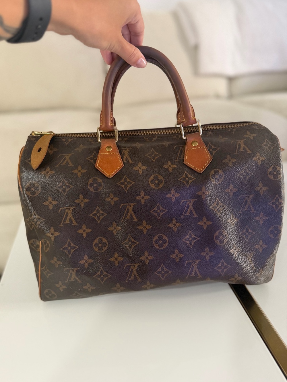 Vintage Louis Vuitton Speedy Brown Monogram Top-Handle Satchel